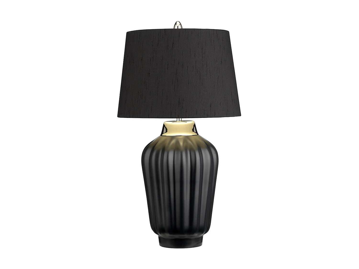 Bexley Lampada da tavolo a 1 luce nera, nichel lucido