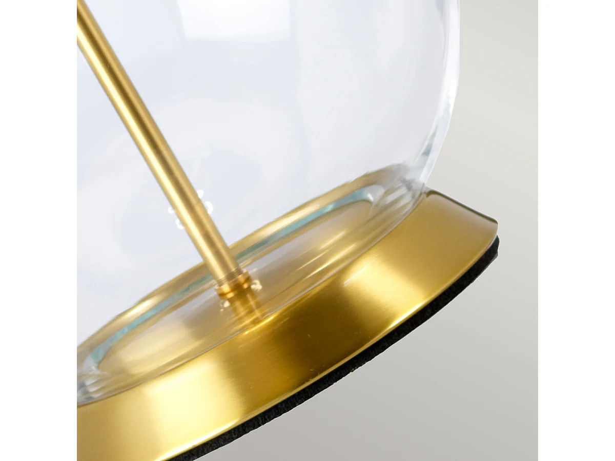 Elstead Orb Lampada da tavolo con paralume rotondo in ottone invecchiato