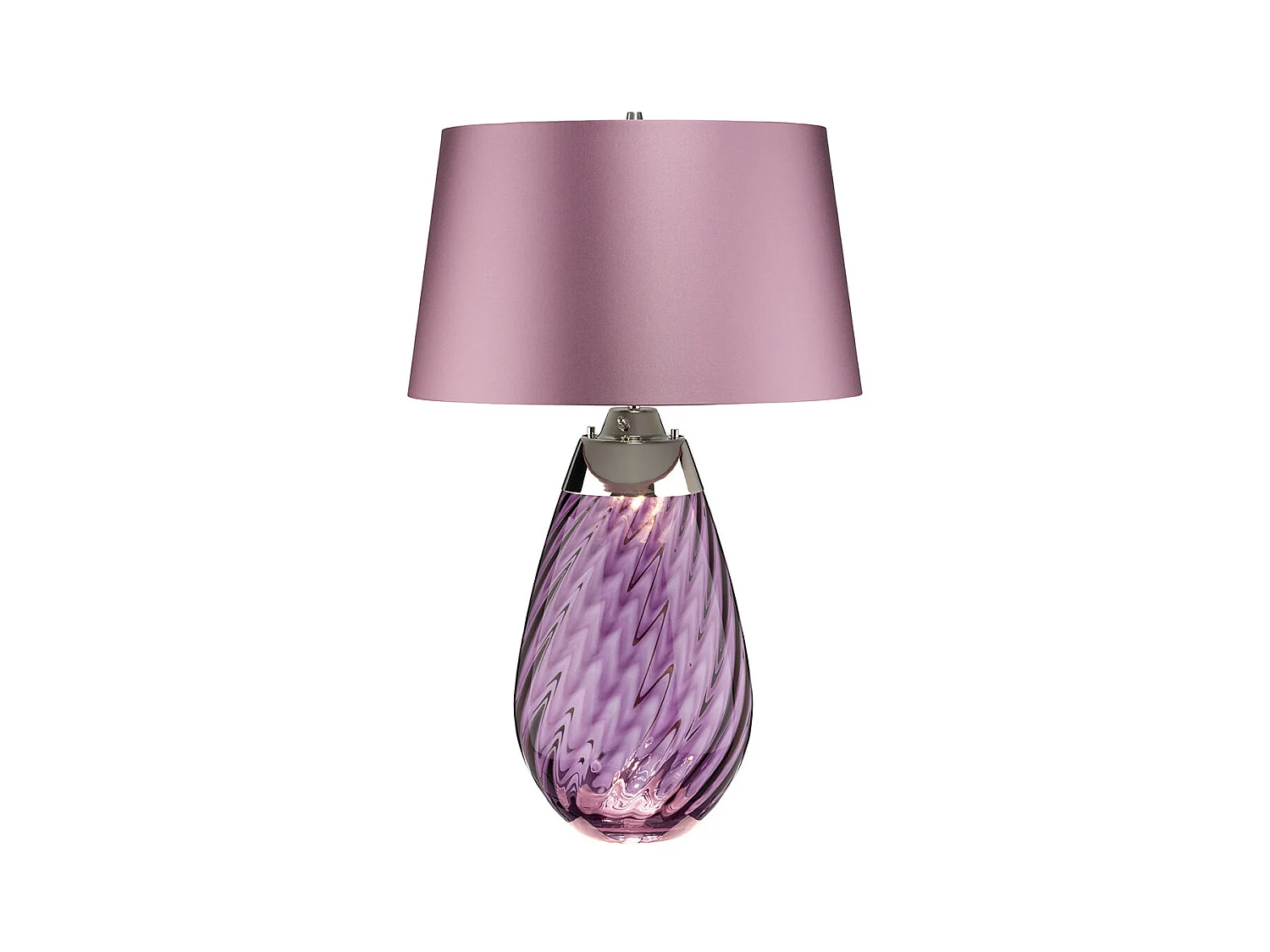 Elstead Lena 2 Leichte große Pflaumentischlampe, pflaumenfarbenes Glas, Heather Shade, E27
