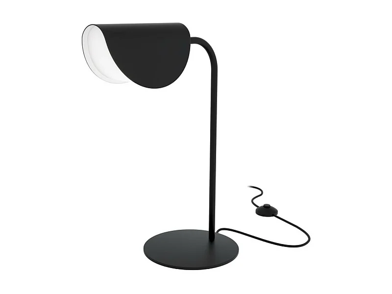 Maytoni Mollis Lámpara de mesa moderna negra, pantalla acrílica