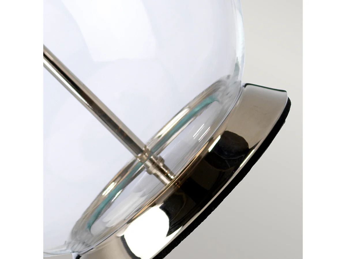 Elstead Orb Tischlampe mit rundem Schirm aus poliertem Nickel