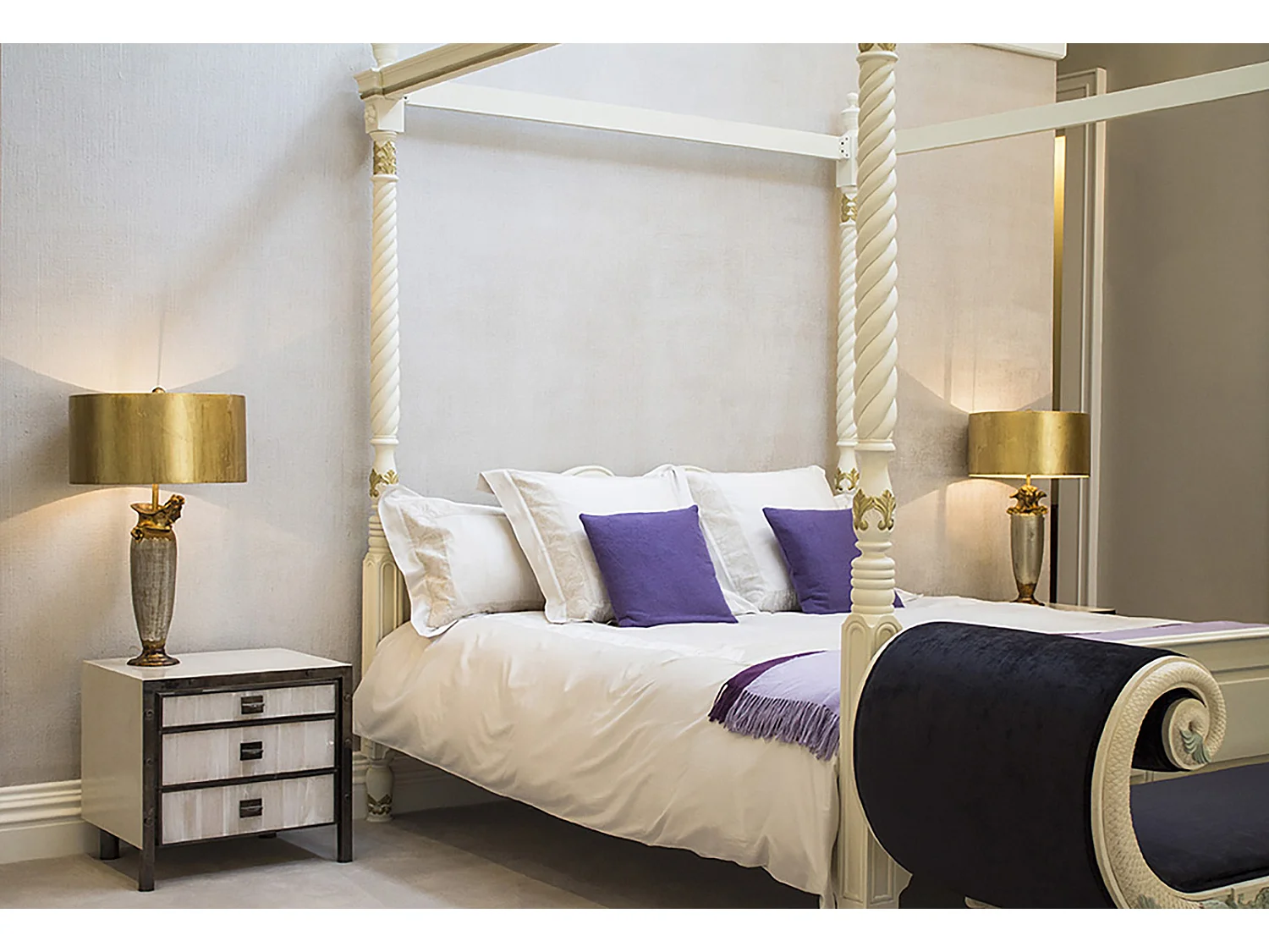 Elstead Bienville - Lampada da tavolo 1 luce Oro, Argento, E27