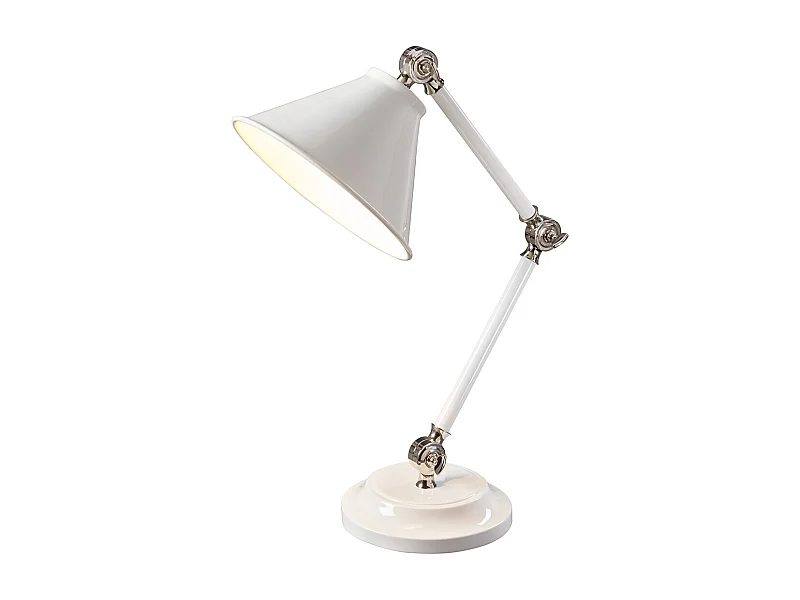 Elstead Provence Element Lampe de table à 1 lumière blanche, nickel poli, E27
