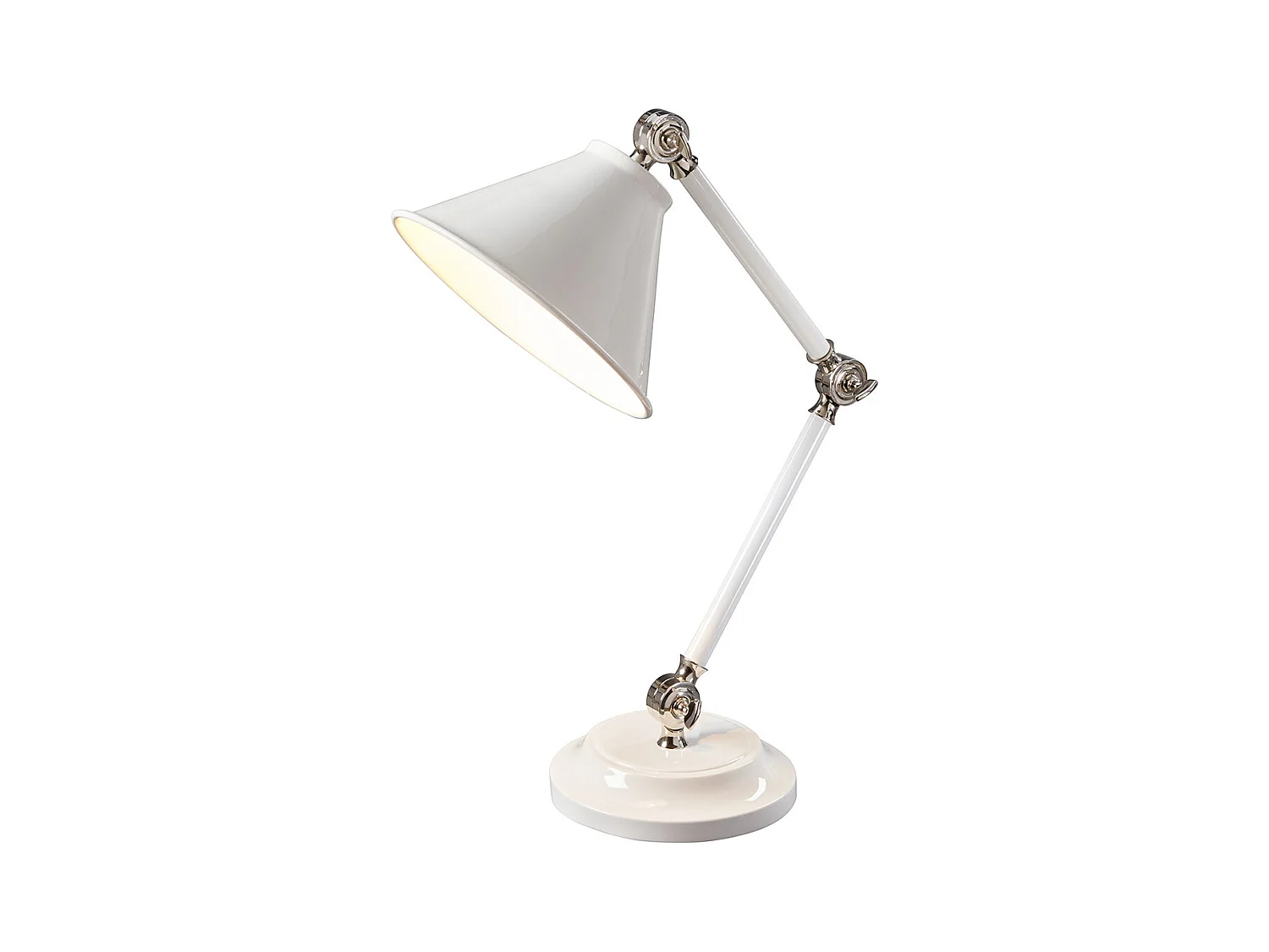 Elstead Provence Element - Lampada da tavolo 1 luce Bianco, Nichel lucido, E27