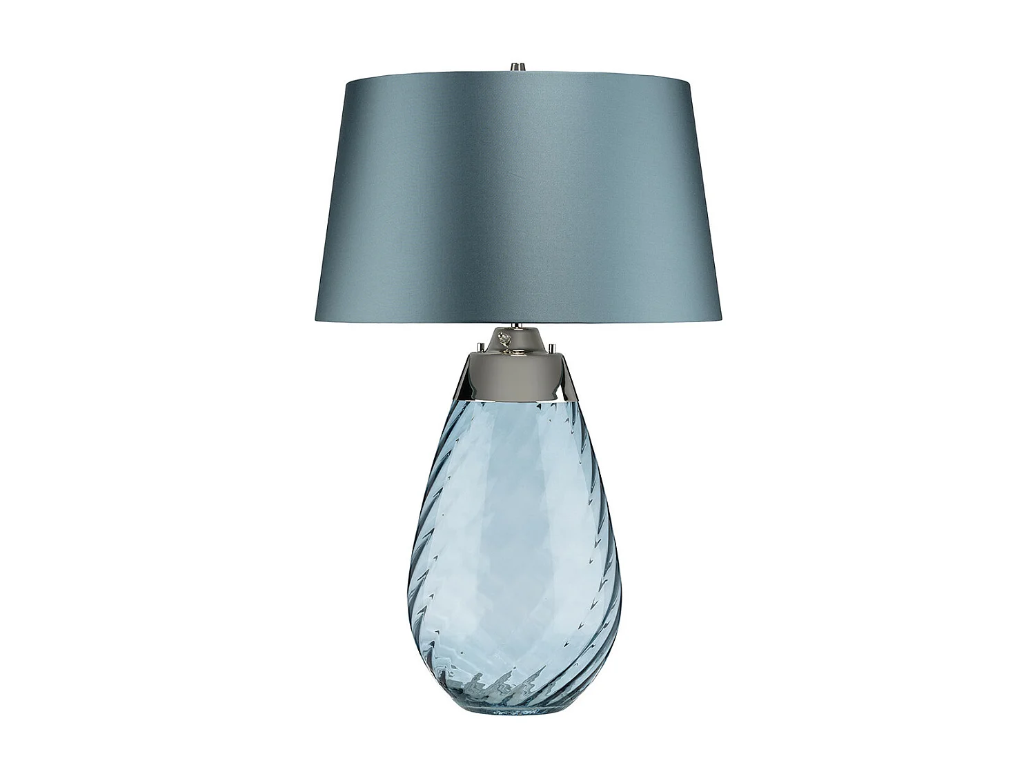 Lampada da tavolo Elstead Lena 2 luci grande blu, vetro colorato di blu, paralume blu uovo di anatra, attacco E27