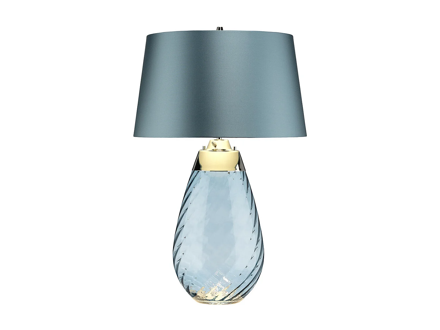 Lampada da tavolo Elstead Lena 2 luci grande blu, vetro colorato di blu, paralume blu uovo di anatra, attacco E27