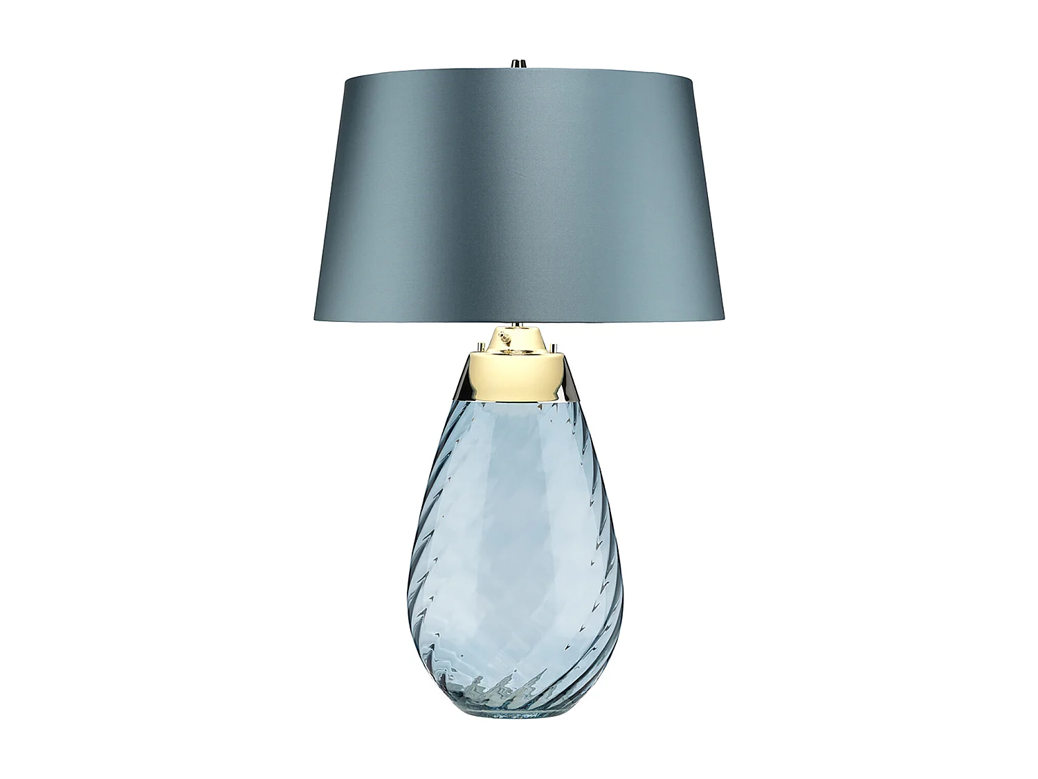 Lampada da tavolo Elstead Lena 2 luci grande blu, vetro colorato di blu, paralume blu uovo di anatra, attacco E27