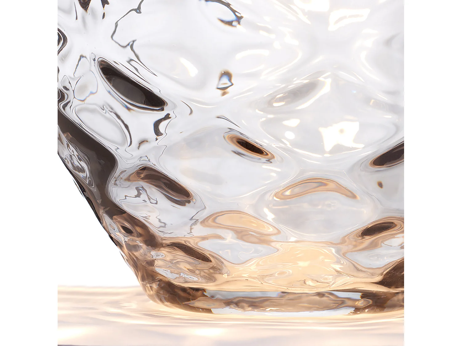 Samara Tischlampe Metallarbeiten Nickel poliert, Rauchglas