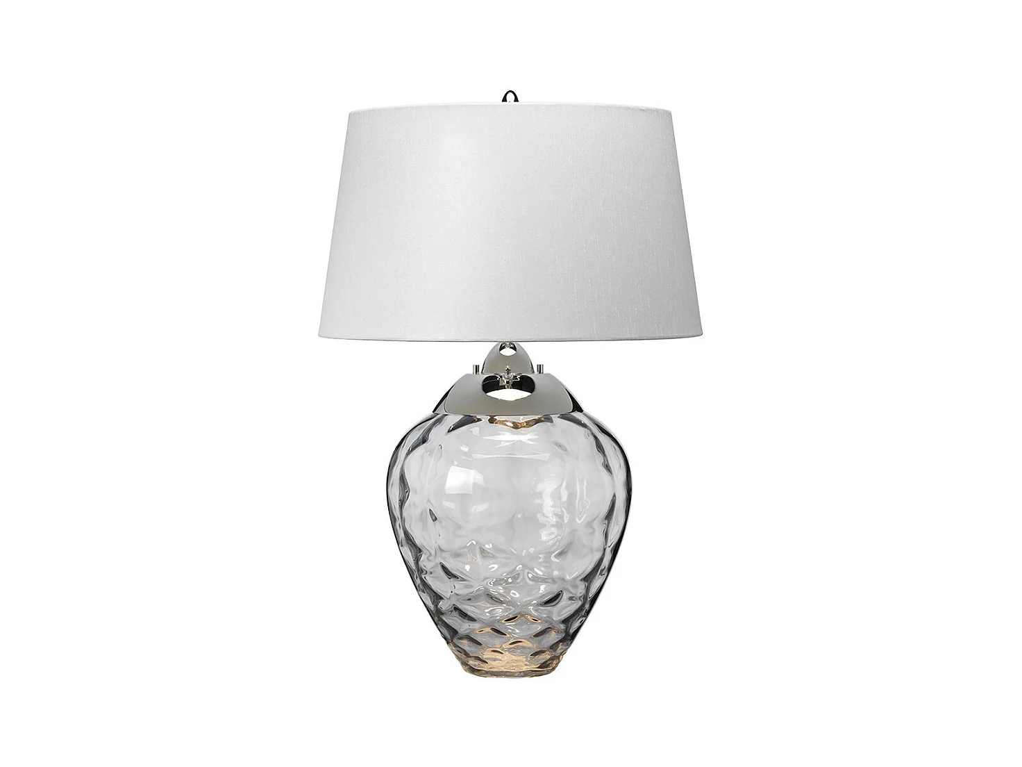 Samara Lampe à Poser Metal Work Nickel Poli, Verre Fumé