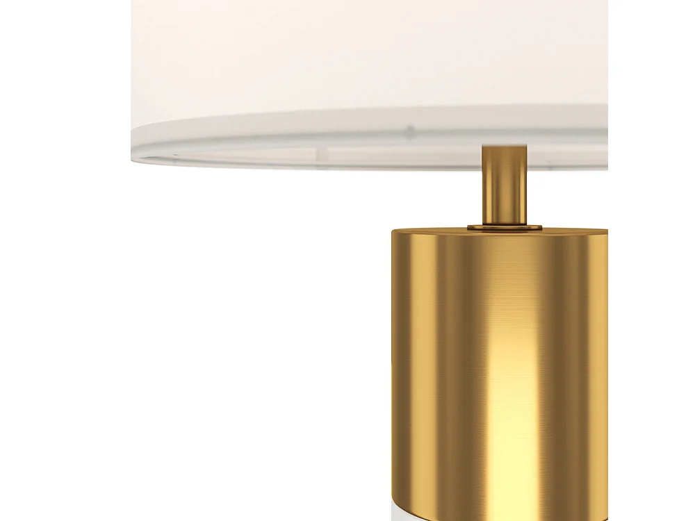 Maytoni Bianco Moderne Tischlampe mit rundem Schirm aus Messing E27