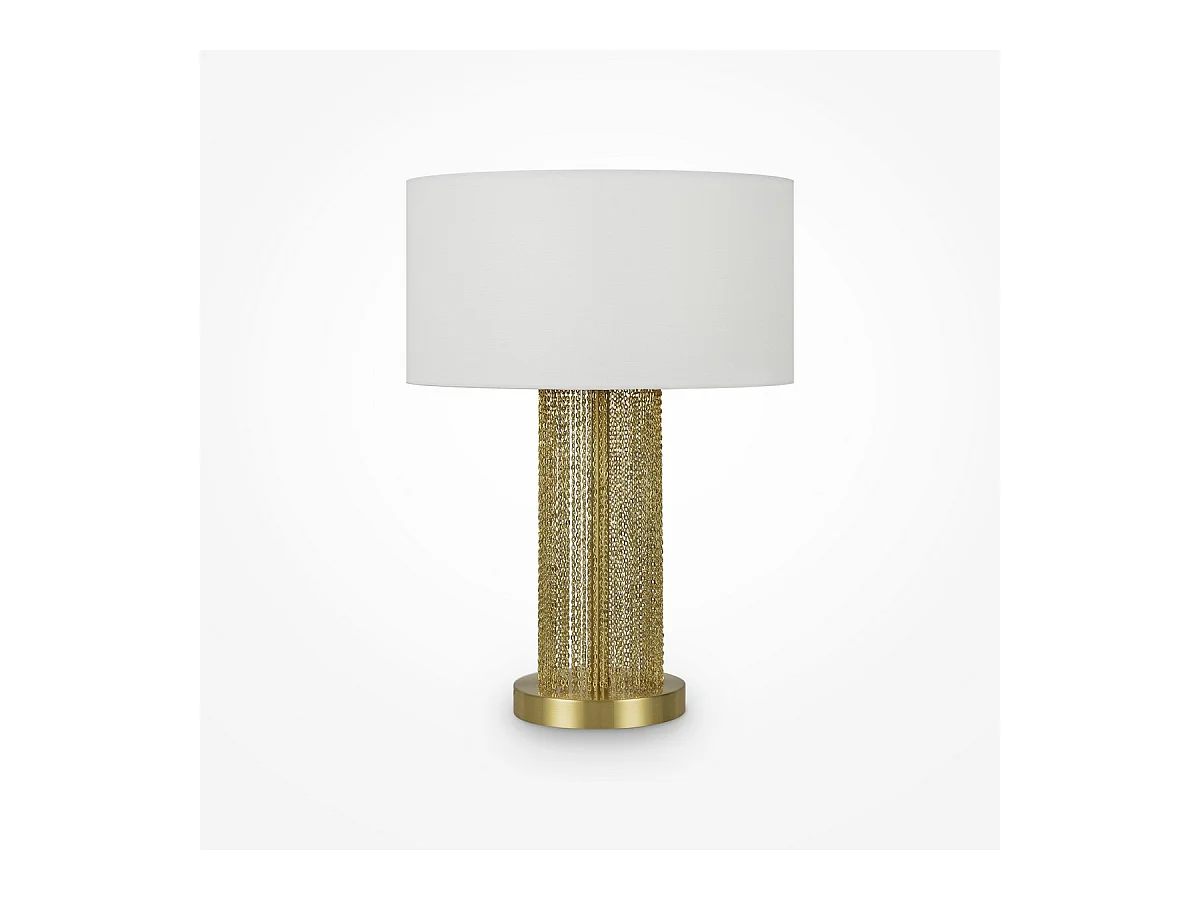 Maytoni Impressive Lampe de table moderne avec abat-jour rond doré E27
