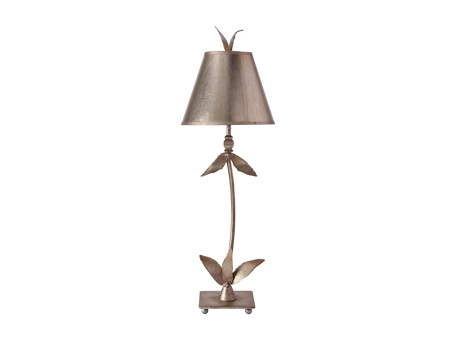 Elstead Red Bell 1 Lampe de Table Lumineuse Design Feuilles Florales Argentées, E27