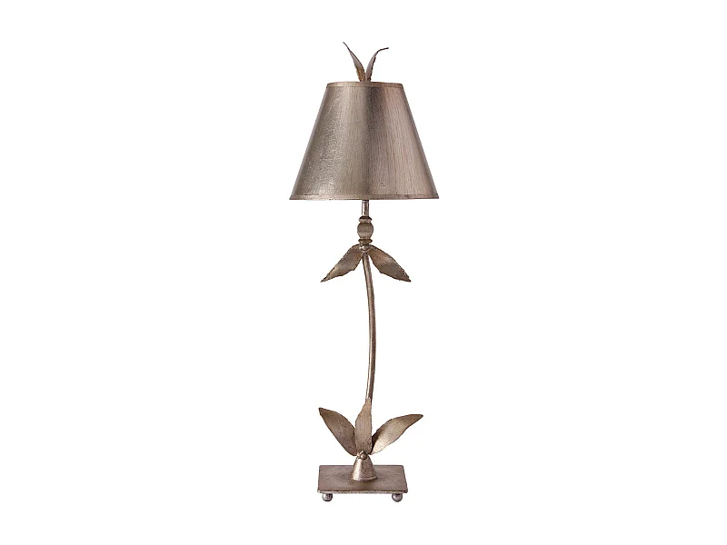 Elstead Red Bell - Lampada da Tavolo 1 Luce Argento Floreale Foglie Design, E27