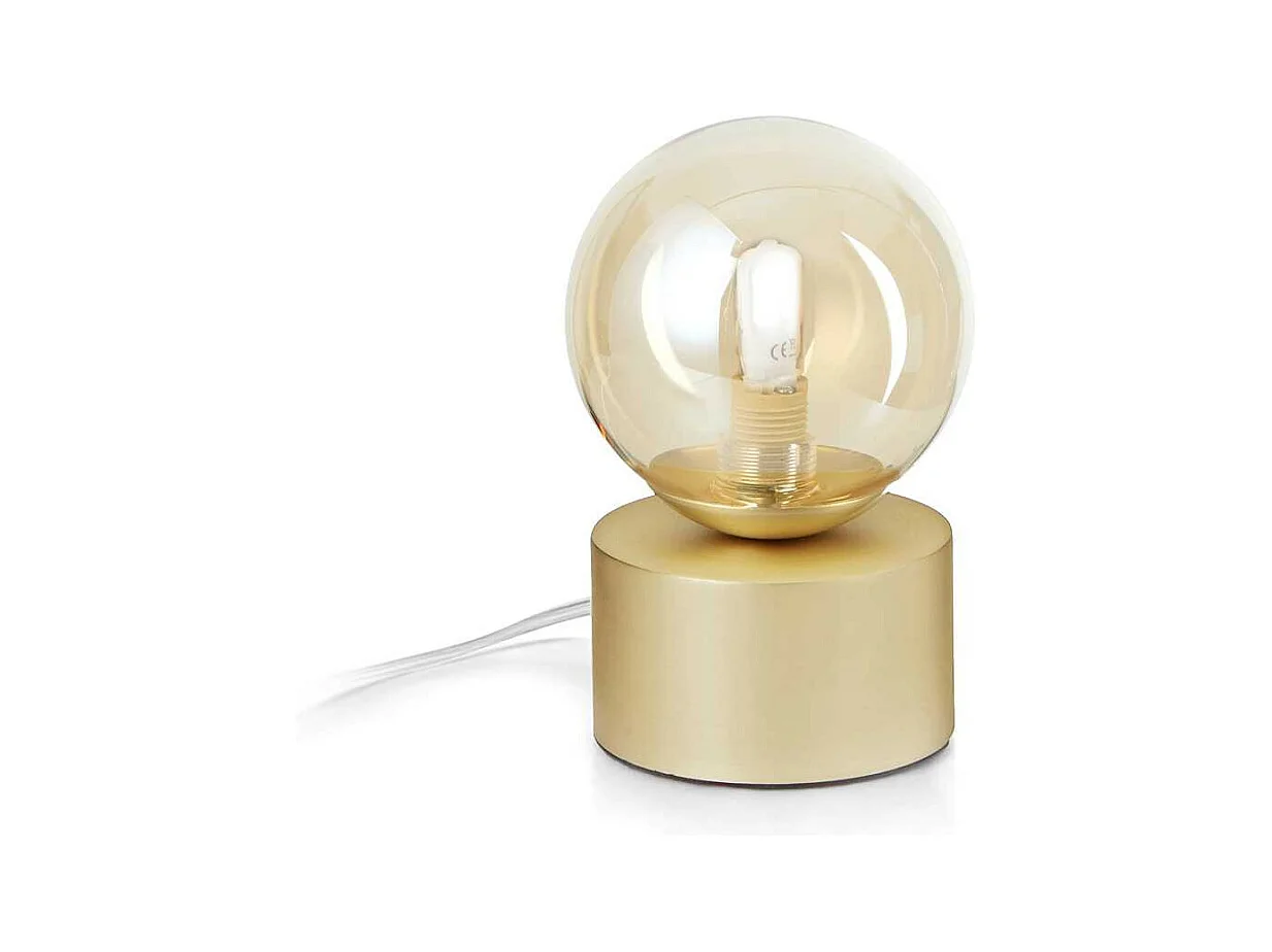 Ideal Lux PERLAGE Lampada da tavolo Globo in ottone