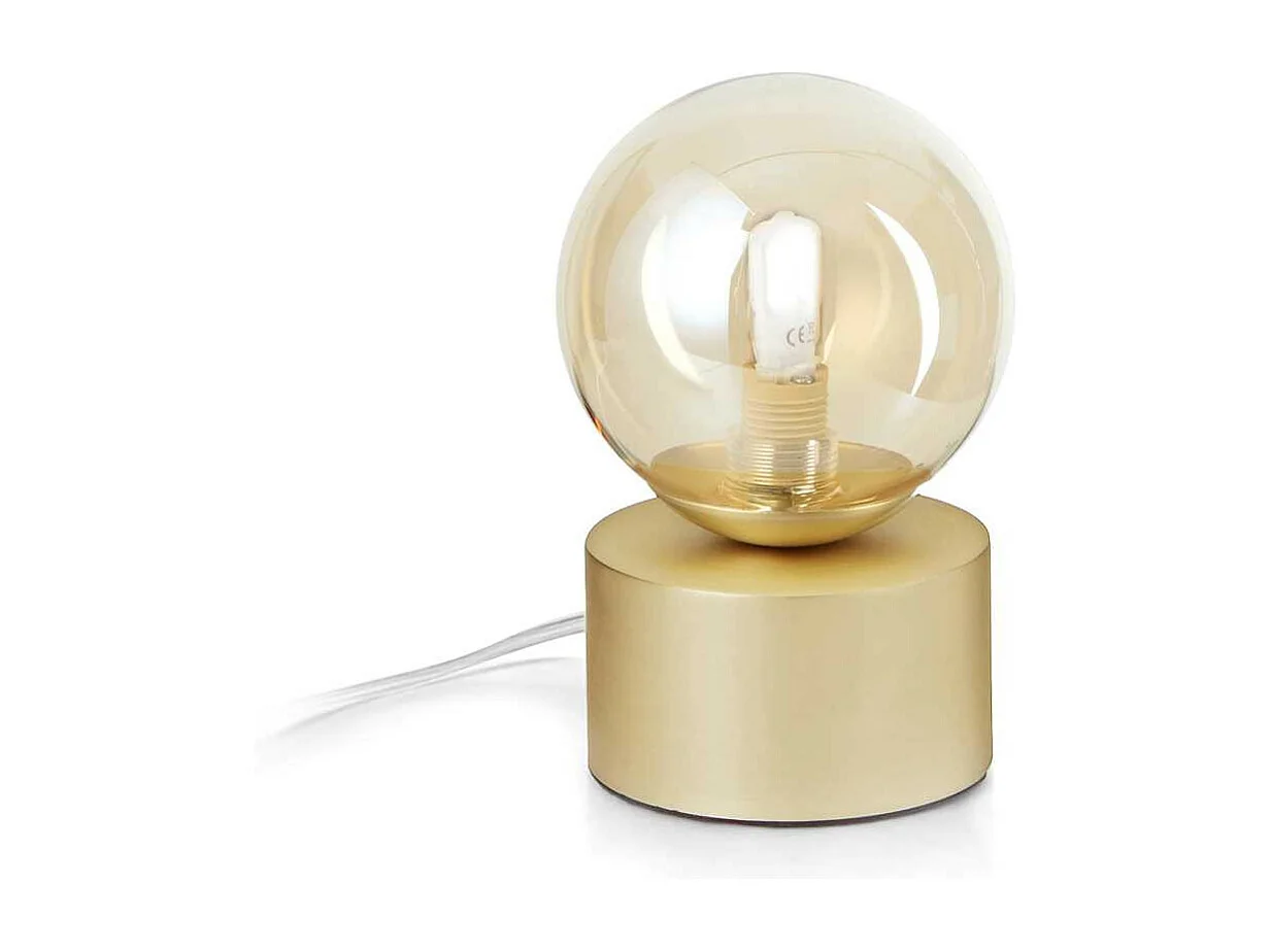 Ideal Lux PERLAGE Lampada da tavolo Globo in ottone