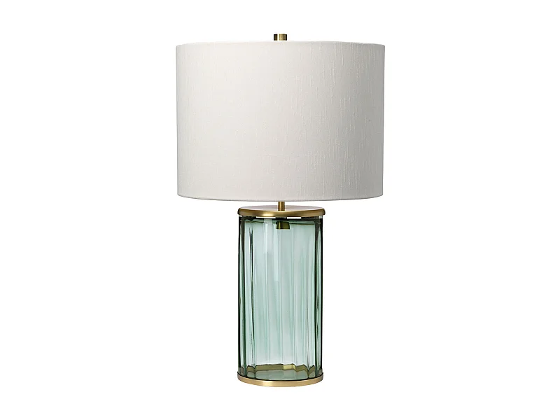Reno Lampada da Tavolo Metallo Ottone Anticato, Vetro Verde