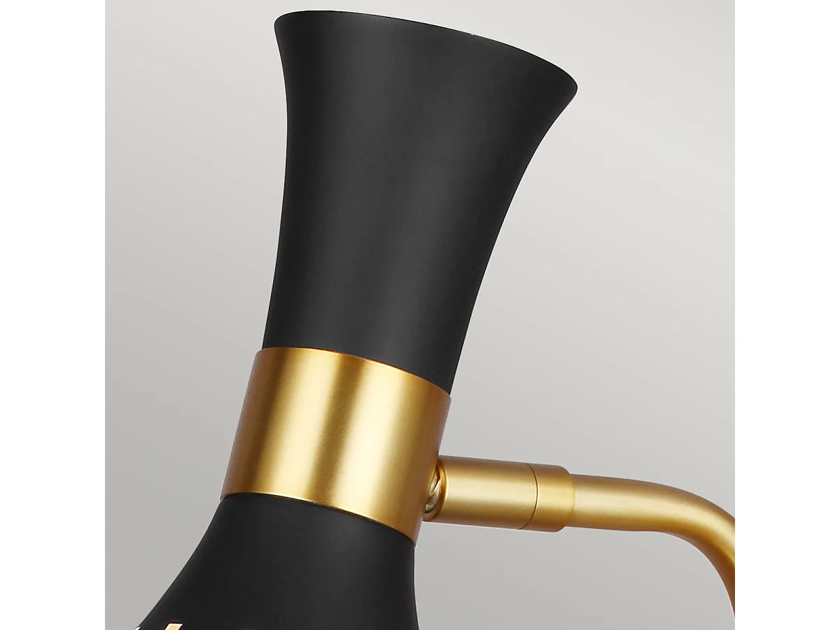 Elstead Joan 1 ljus bordslampa, midnattssvart, midnattssvart, polerad mässing, E27