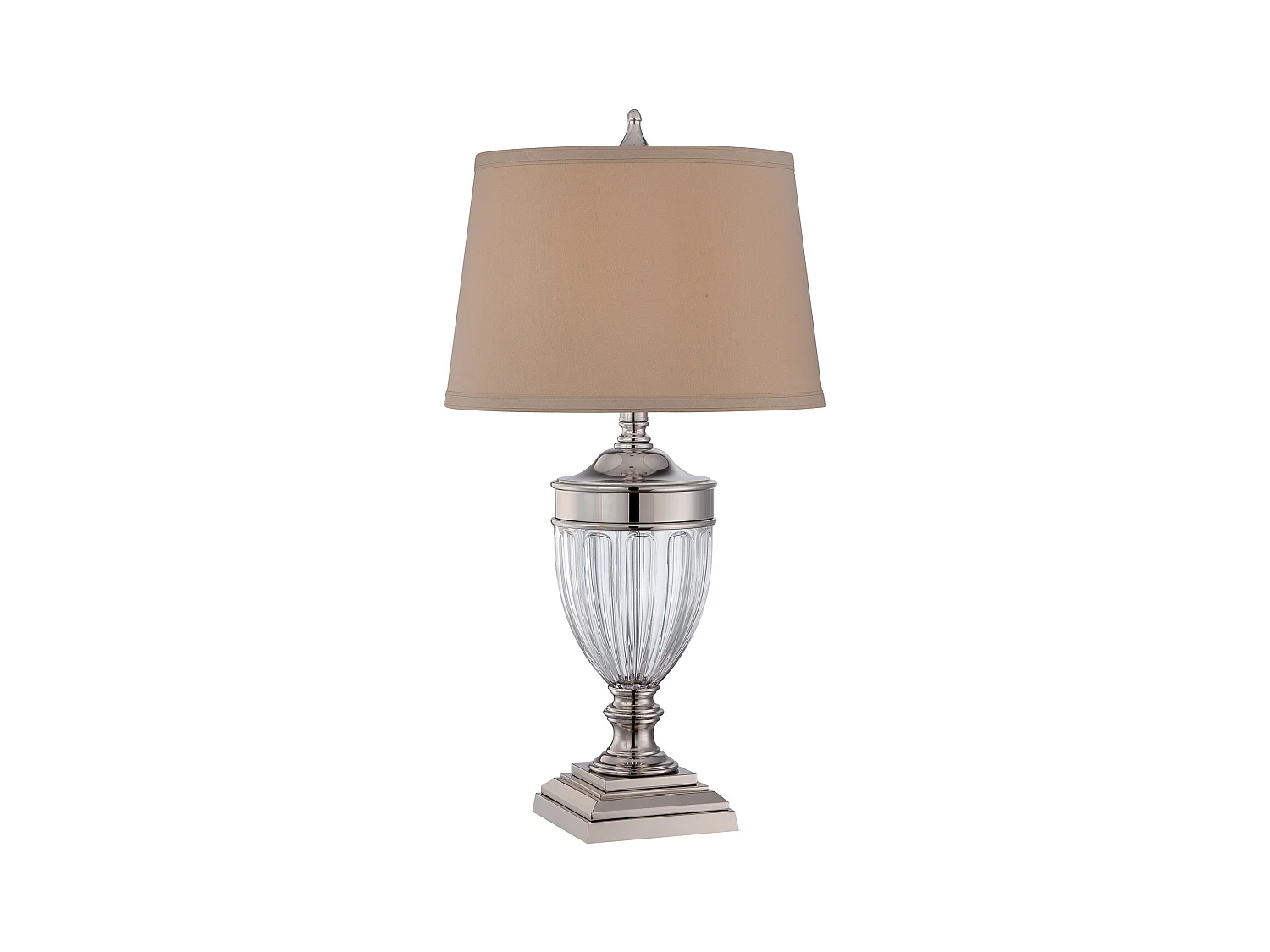 Elstead Dennison - Lampada da tavolo 1 luce nichel lucido, E27