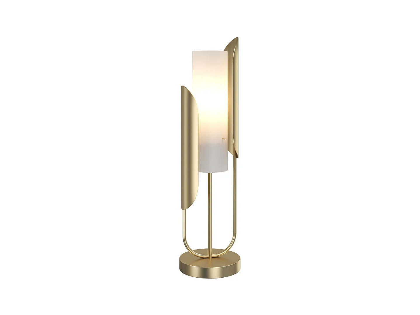Maytoni Сipresso Lámpara de mesa y de pie dorado, pantalla de cristal blanco