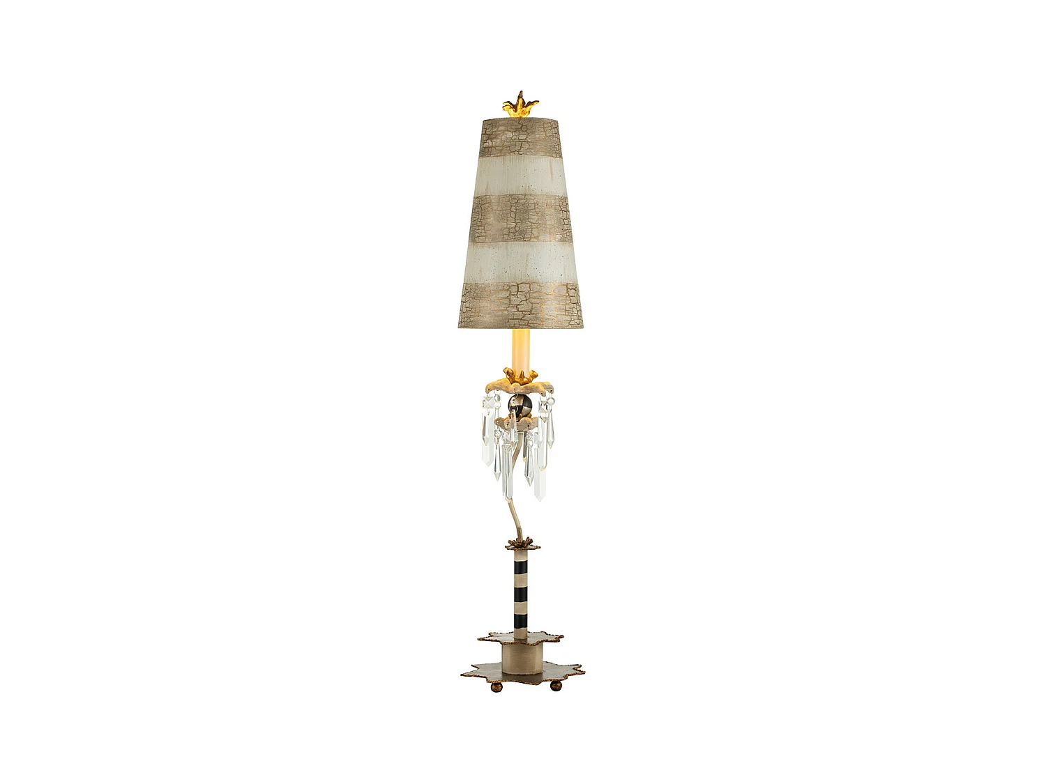 Elstead Birdland 1 ljus bordslampa svart, guld, kräm, E27