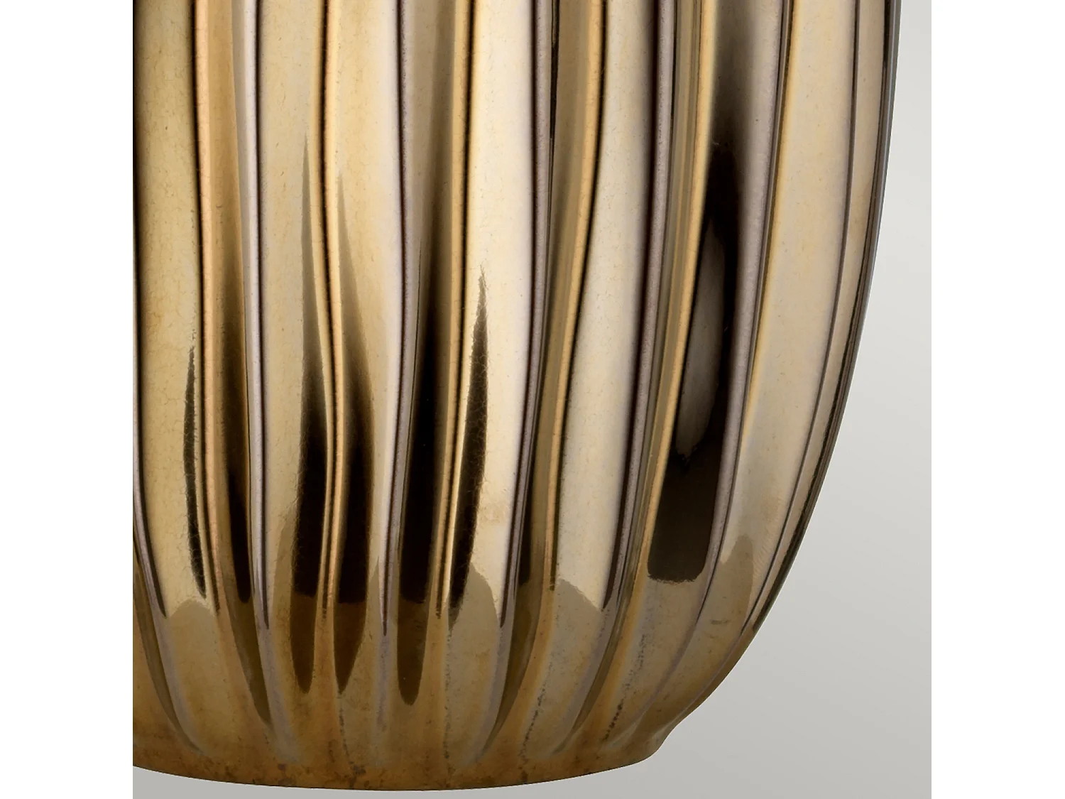 Lampada da tavolo grande a 1 luce Elstead Newham, ceramica bronzo, paralume perla, attacco E27