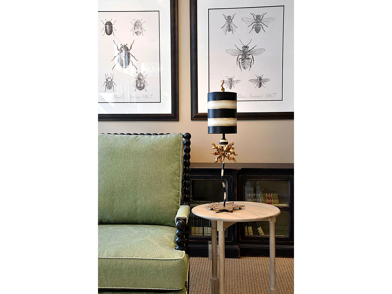 Elstead Dominique 1 ljus Bordslampa Gold Leaf, E27