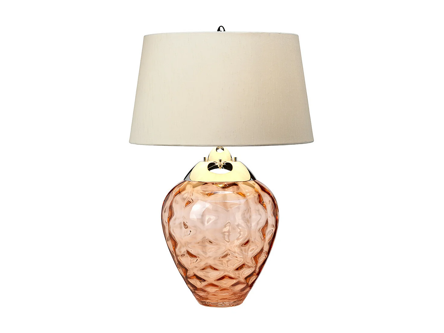 Samara Tischlampe Metallarbeiten Poliertes Nickel - Glaswaren Lachs