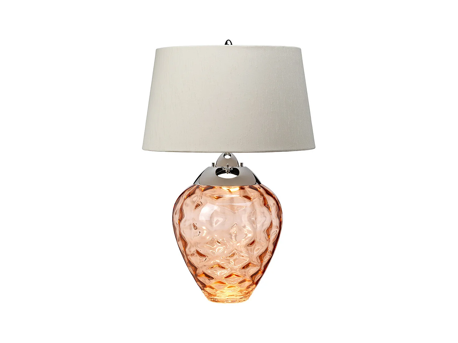 Samara Tischlampe Metallarbeiten Poliertes Nickel - Glaswaren Lachs