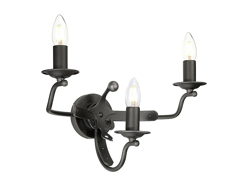 Elstead Windsor - Lampada da parete a 3 candele - Grafite, E14