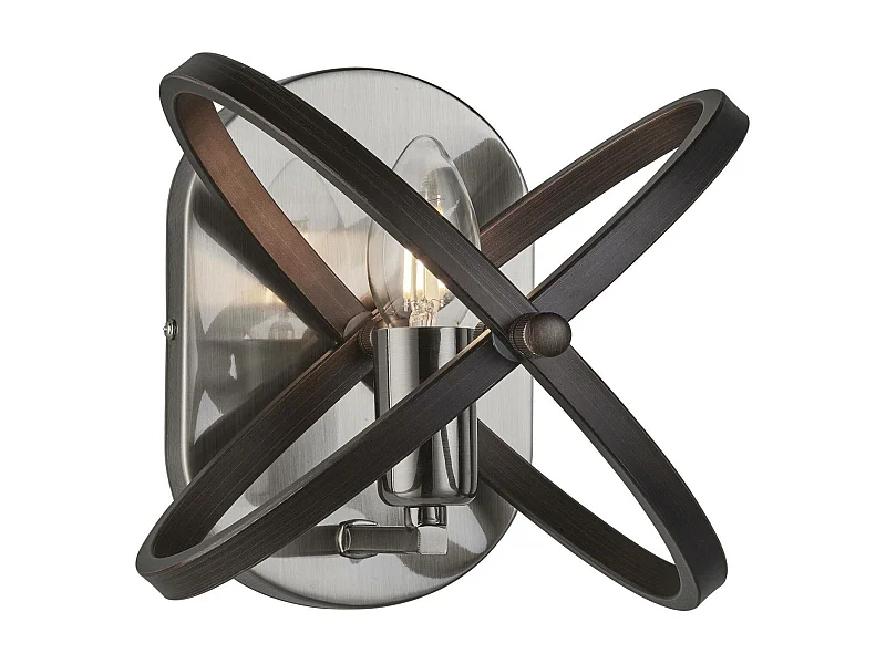 Searchlight Hoopla - Applique a 1 candela in peltro, nero, attacco E14