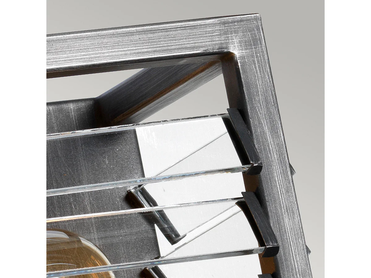 Louvre 2 licht Wandleuchte Gunmetal-Lackierung