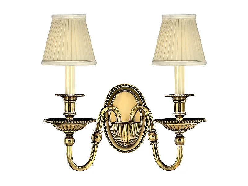 Elstead Cambridge - Applique 2 Luci da Interno Candela Ottone Brunito con Paralumi, attacco E14