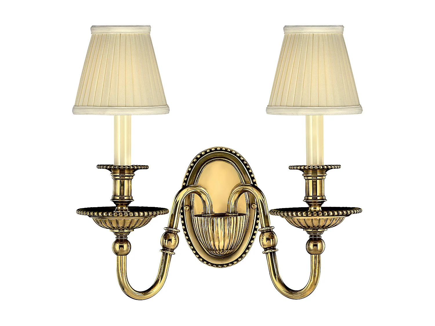 Elstead Cambridge - Applique 2 Luci da Interno Candela Ottone Brunito con Paralumi, attacco E14