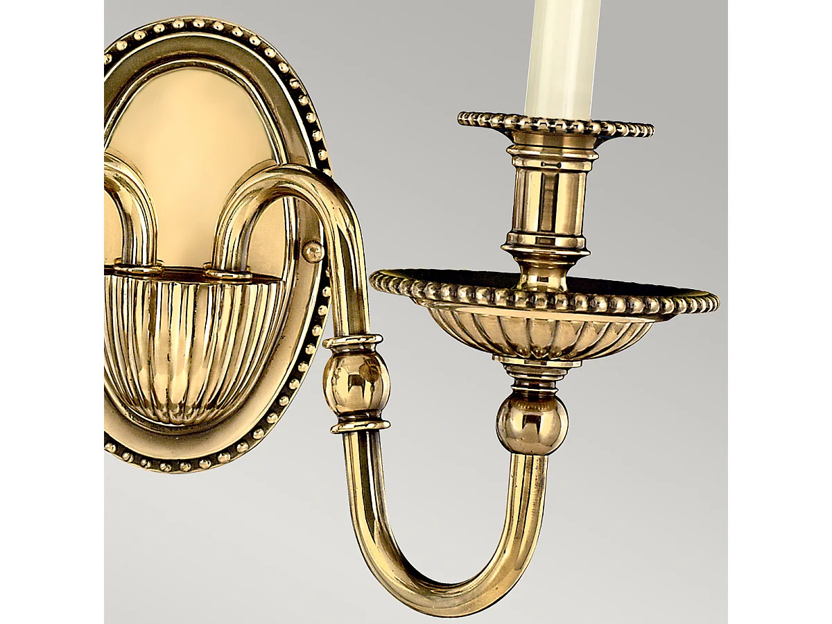 Elstead Cambridge - Applique 2 Luci da Interno Candela Ottone Brunito con Paralumi, attacco E14