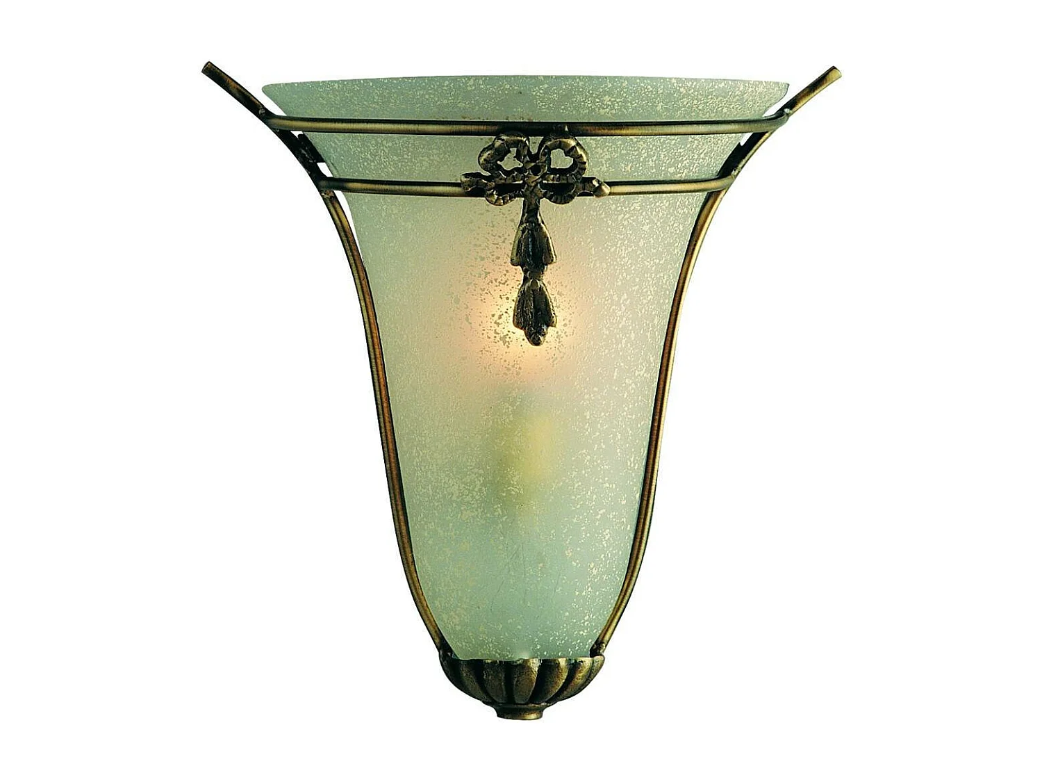 Zeitgenössische Wandleuchte aus Messing Bronze Glas Bernstein 1 Licht E14