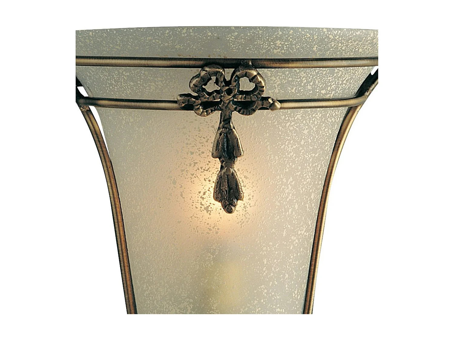 Zeitgenössische Wandleuchte aus Messing Bronze Glas Bernstein 1 Licht E14