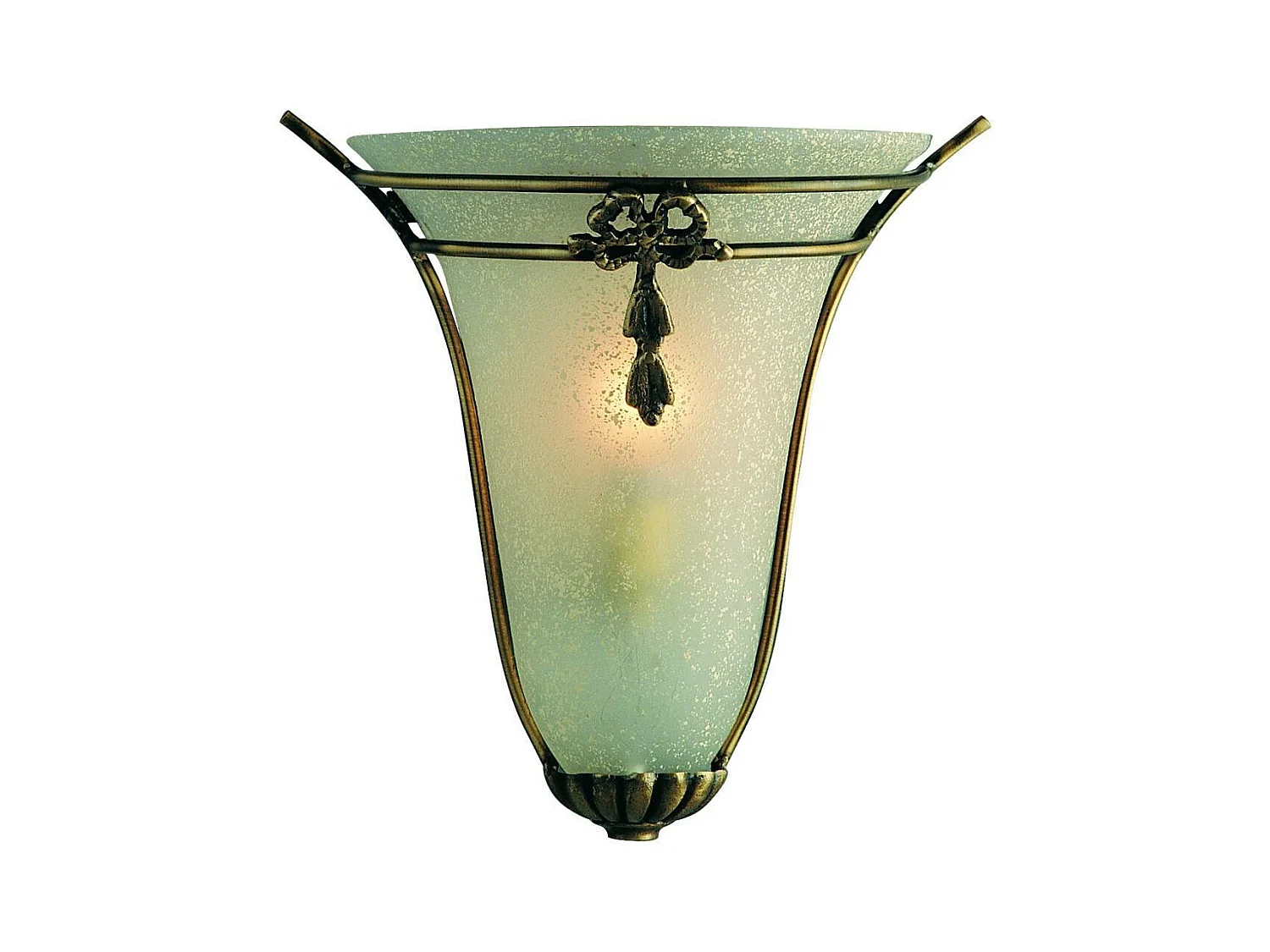 Applique Contemporanea Nashville Ottone Bronzo Vetro Ambra 1 Luce E14