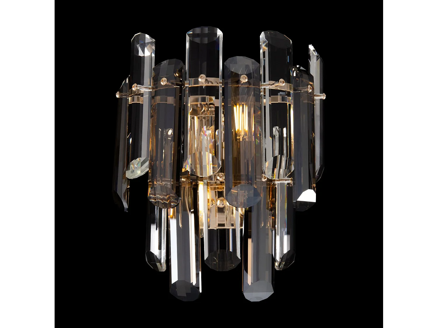 Maytoni Flare Lámpara de pared neoclásica de vidrio y cristal Oro