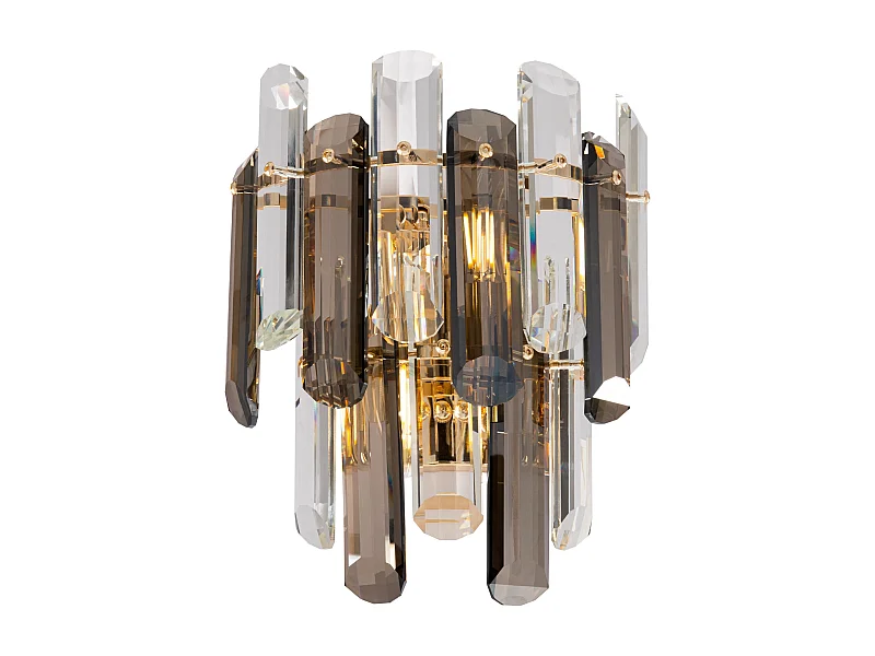 Maytoni Flare Lámpara de pared neoclásica de vidrio y cristal Oro