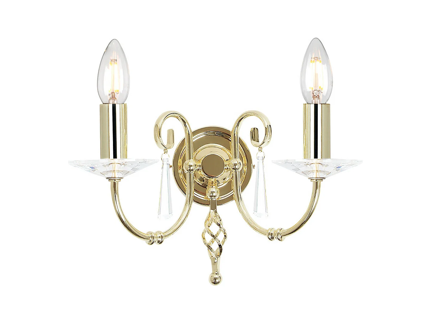 Elstead Aegean - 2 licht Indoor Candle Wandleuchte Messing poliert, E14