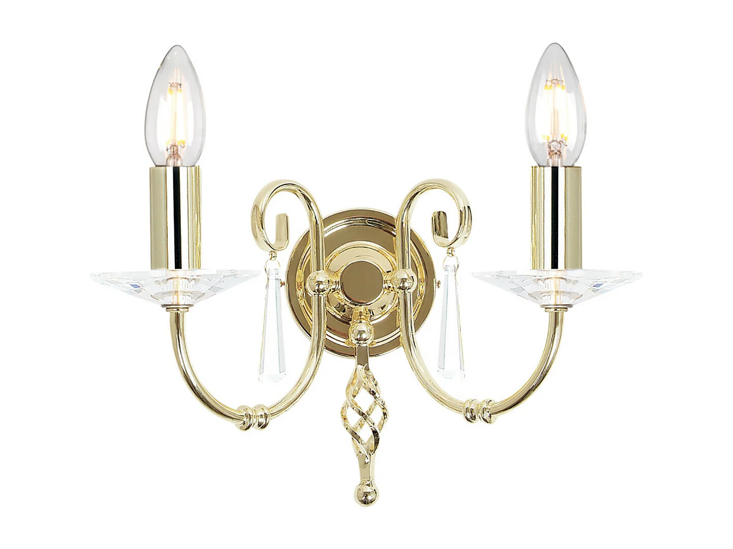 Elstead Aegean - 2 licht Indoor Candle Wandleuchte Messing poliert, E14