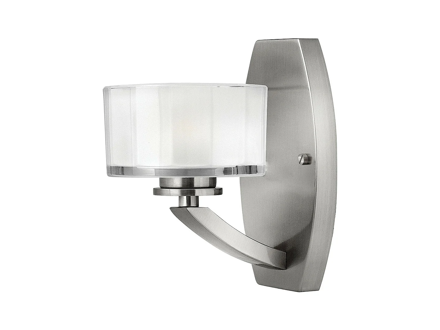 Elstead Meridian - 1 Licht Wandleuchte gebürstet Nickel Glasschirm, G9
