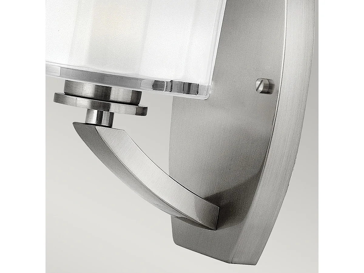 Elstead Meridian - 1 Licht Wandleuchte gebürstet Nickel Glasschirm, G9