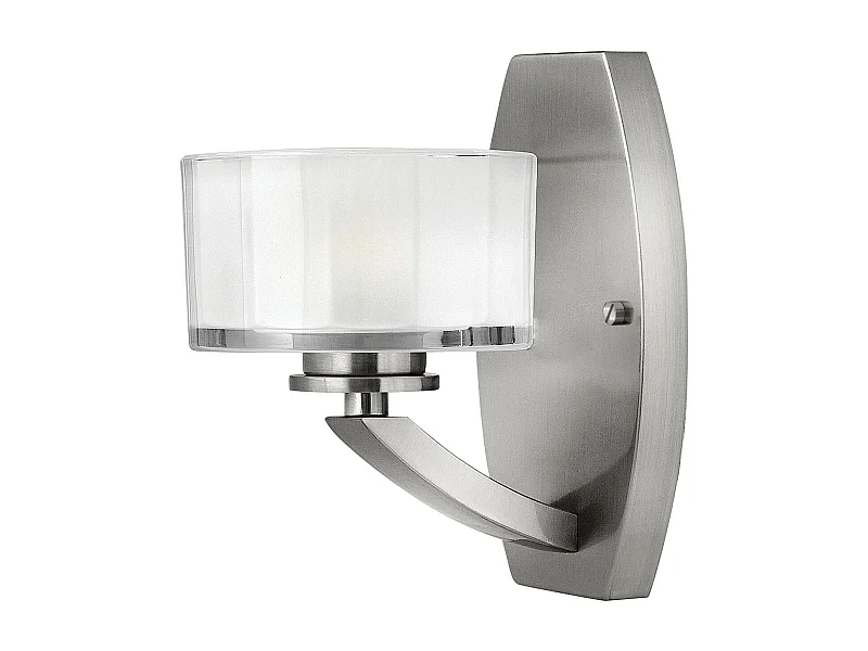 Elstead Meridian - 1 Licht Wandleuchte gebürstet Nickel Glasschirm, G9