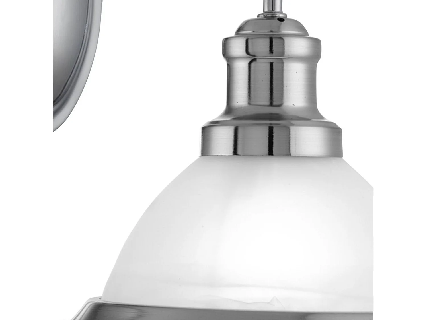 Searchlicht Bistro - 1 Licht Wandleuchte Satin Silber mit saurem Glasschirm, E27