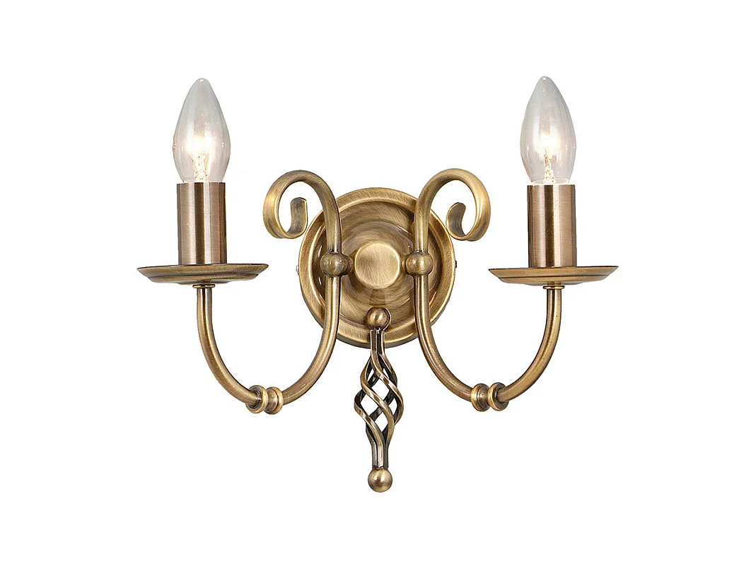 Elstead Artisan - 2 Licht Innenkerze Wandleuchte aus Messing, E14