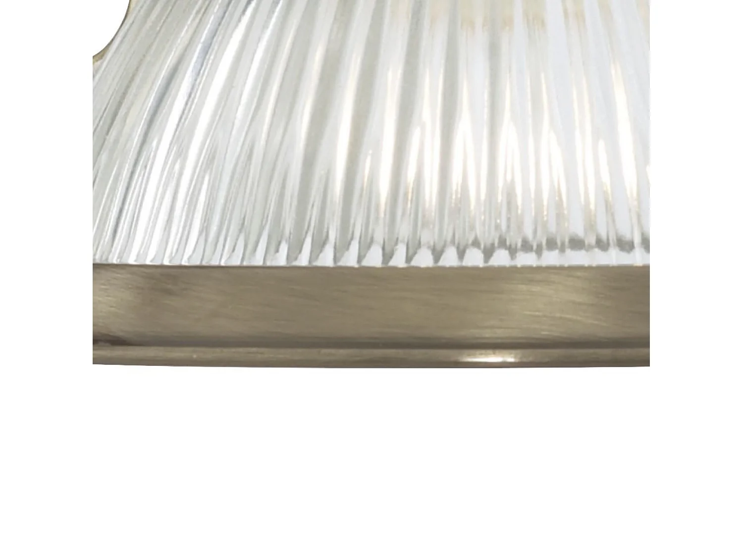 Searchlight American Diner 1 ljus vgglampa antik mssing med ribbad glasskrm, E27