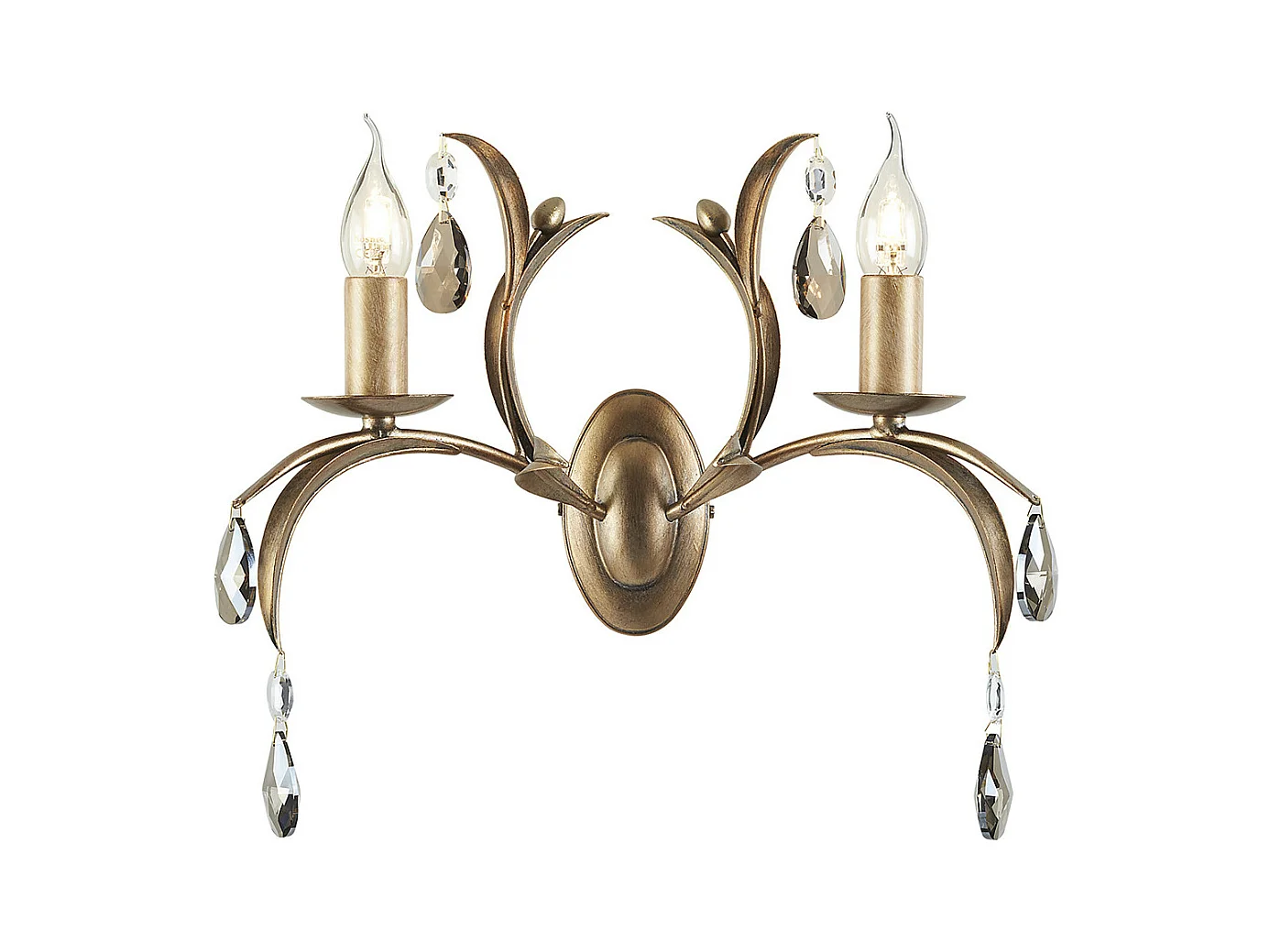 Elstead Lily - 2 licht Indoor Candle Wandleuchte Metallic Bronze Floral Leaves Design