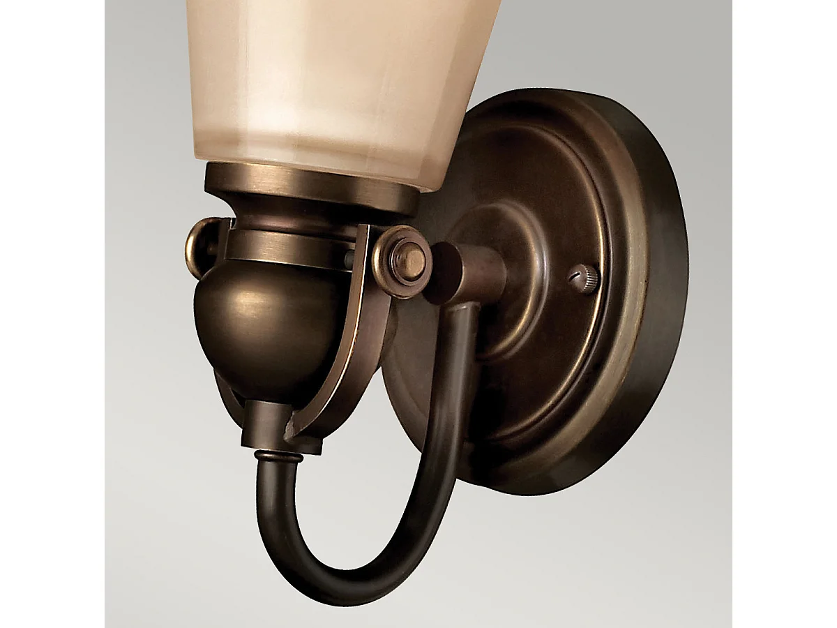 Elstead Mayflower 1 ljus vägglampa Olde bronsglasskärm, E27