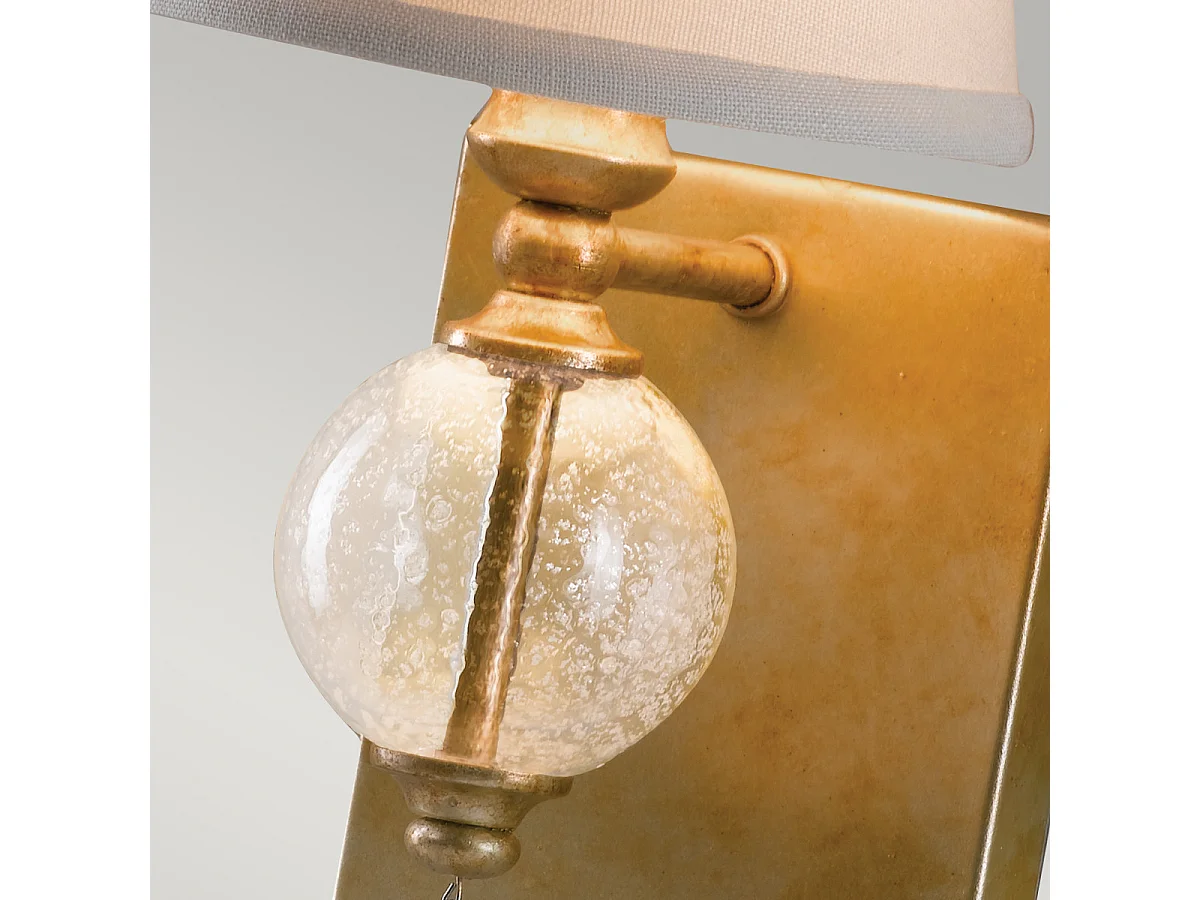 Elstead Argento 1 ljus inomhusljus vägglampa oxiderat silverblad, E14